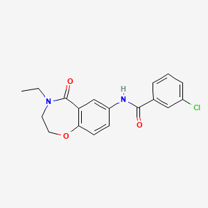 3-chloro-N-(4-ethyl-5-oxo-2,3,4,5-tetrahydrobenzo[f][1,4]oxazepin-7-yl)benzamide