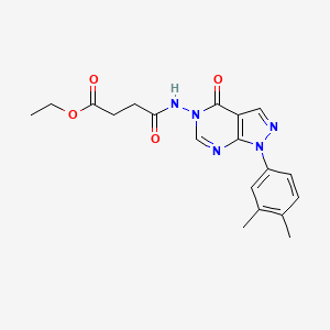 molecular formula C19H21N5O4 B2456254 3-(1-(3,4-ジメチルフェニル)-4-オキソ-1H,4H,5H-ピラゾロ[3,4-d]ピリミジン-5-イル)カルバモイル)プロパン酸エチル CAS No. 899967-06-7