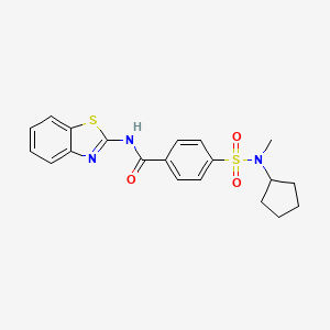 molecular formula C20H21N3O3S2 B2456255 N-(1,3-benzothiazol-2-yl)-4-[cyclopentyl(methyl)sulfamoyl]benzamide CAS No. 941870-46-8