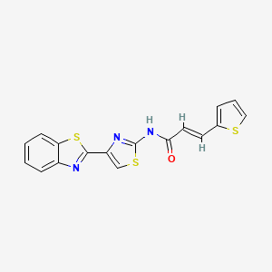 molecular formula C17H11N3OS3 B2456256 (2E)-N-[4-(1,3-benzothiazol-2-yl)-1,3-thiazol-2-yl]-3-(thiophen-2-yl)prop-2-enamide CAS No. 477486-58-1