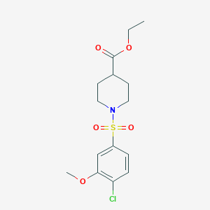 molecular formula C15H20ClNO5S B245627 Ethyl 1-[(4-chloro-3-methoxyphenyl)sulfonyl]-4-piperidinecarboxylate 