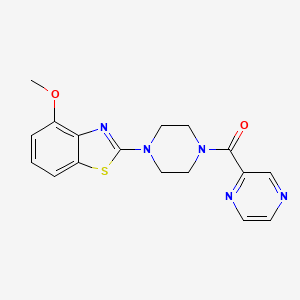 molecular formula C17H17N5O2S B2456273 4-(4-甲氧基苯并[d]噻唑-2-基)哌嗪-1-基)(吡嗪-2-基)甲苯酮 CAS No. 1171575-35-1