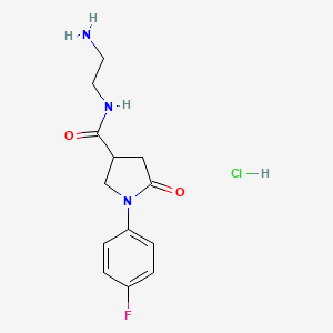 N-(2-Aminoethyl)-1-(4-fluorophenyl)-5-oxopyrrolidine-3-carboxamide;hydrochloride