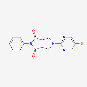 molecular formula C16H13BrN4O2 B2456286 2-(5-Bromopyrimidin-2-yl)-5-phenyl-1,3,3a,6a-tetrahydropyrrolo[3,4-c]pyrrole-4,6-dione CAS No. 2415517-80-3