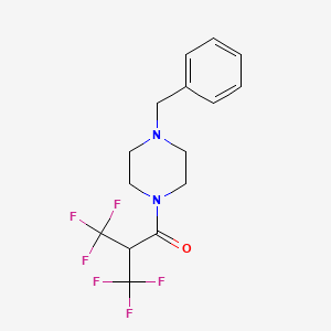 molecular formula C15H16F6N2O B2456291 1-(4-Benzylpiperazino)-3,3,3-trifluoro-2-(trifluoromethyl)-1-propanone CAS No. 352224-61-4