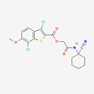 molecular formula C19H18Cl2N2O4S B2456293 [2-[(1-Cyanocyclohexyl)amino]-2-oxoethyl] 3,7-dichloro-6-methoxy-1-benzothiophene-2-carboxylate CAS No. 1038070-54-0