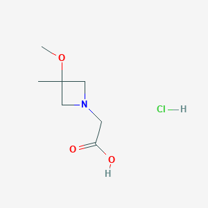 molecular formula C7H14ClNO3 B2456294 2-(3-Methoxy-3-methylazetidin-1-yl)acetic acid hydrochloride CAS No. 1989671-87-5