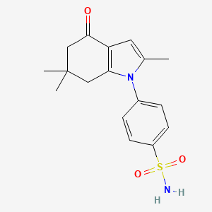 molecular formula C17H20N2O3S B2456296 4-(2,6,6-trimethyl-4-oxo-4,5,6,7-tetrahydro-1H-indol-1-yl)benzenesulfonamide CAS No. 912909-60-5