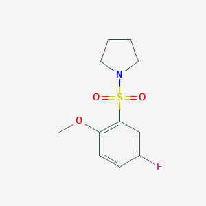 molecular formula C11H14FNO3S B245630 1-[(5-Fluoro-2-methoxyphenyl)sulfonyl]pyrrolidine 