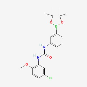 molecular formula C20H24BClN2O4 B2456302 1-(5-Chloro-2-methoxyphenyl)-3-[3-(tetramethyl-1,3,2-dioxaborolan-2-yl)phenyl]urea CAS No. 2096996-90-4