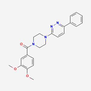 molecular formula C23H24N4O3 B2456314 (3,4-diméthoxyphényl)(4-(6-phénylpyridazin-3-yl)pipérazin-1-yl)méthanone CAS No. 1021130-64-2