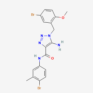 molecular formula C18H17Br2N5O2 B2456321 5-amino-1-(5-bromo-2-methoxybenzyl)-N-(4-bromo-3-methylphenyl)-1H-1,2,3-triazole-4-carboxamide CAS No. 899737-86-1