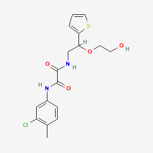 molecular formula C17H19ClN2O4S B2456336 N1-(3-chloro-4-methylphenyl)-N2-(2-(2-hydroxyethoxy)-2-(thiophen-2-yl)ethyl)oxalamide CAS No. 2034468-45-4