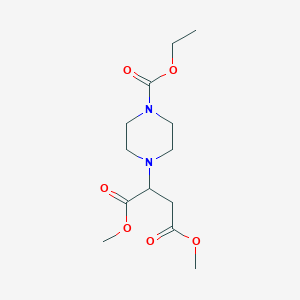 molecular formula C13H22N2O6 B2456338 Dimethyl 2-(4-(ethoxycarbonyl)piperazin-1-yl)succinate CAS No. 893762-44-2