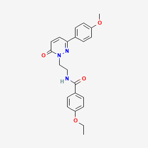 molecular formula C22H23N3O4 B2456347 4-ethoxy-N-(2-(3-(4-methoxyphenyl)-6-oxopyridazin-1(6H)-yl)ethyl)benzamide CAS No. 921529-30-8