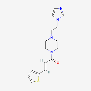 molecular formula C16H20N4OS B2456351 (E)-1-(4-(2-(1H-imidazol-1-yl)ethyl)piperazin-1-yl)-3-(thiophen-2-yl)prop-2-en-1-one CAS No. 1396893-10-9