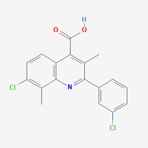 7-Chloro-2-(3-chlorophenyl)-3,8-dimethylquinoline-4-carboxylic acid