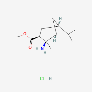 molecular formula C12H22ClNO2 B2456365 (1R,2R,3S,5R)-2-Amino-2,6,6-trimethyl-bicyclo[3.1.1]heptane-3-carboxylic acid methyl ester hydrochloride CAS No. 705949-01-5