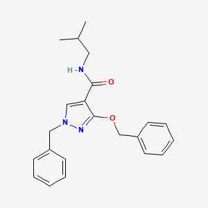 molecular formula C22H25N3O2 B2456373 1-benzyl-3-(benzyloxy)-N-isobutyl-1H-pyrazole-4-carboxamide CAS No. 1014067-77-6