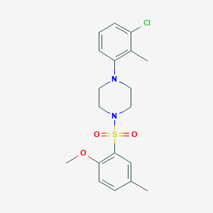 molecular formula C19H23ClN2O3S B245638 1-(3-Chloro-2-methylphenyl)-4-[(2-methoxy-5-methylphenyl)sulfonyl]piperazine 