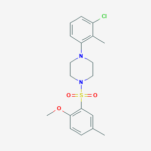 molecular formula C19H23ClN2O3S B245638 1-(3-CHLORO-2-METHYLPHENYL)-4-(2-METHOXY-5-METHYLBENZENESULFONYL)PIPERAZINE 