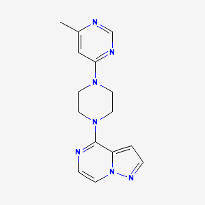 molecular formula C15H17N7 B2456380 4-[4-(6-Methylpyrimidin-4-yl)piperazin-1-yl]pyrazolo[1,5-a]pyrazine CAS No. 2380071-83-8