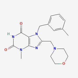 molecular formula C19H23N5O3 B2456382 3-甲基-7-[(3-甲苯基)甲基]-8-(吗啉-4-基甲基)嘌呤-2,6-二酮 CAS No. 847407-94-7
