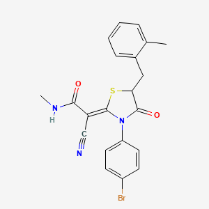 (Z)-2-(3-(4-bromophenyl)-5-(2-methylbenzyl)-4-oxothiazolidin-2-ylidene)-2-cyano-N-methylacetamide