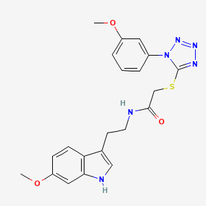 N-[2-(6-methoxy-1H-indol-3-yl)ethyl]-2-[1-(3-methoxyphenyl)tetrazol-5-yl]sulfanylacetamide