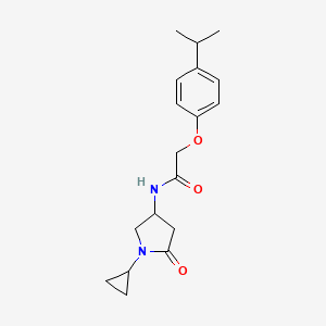 molecular formula C18H24N2O3 B2456385 N-(1-cyclopropyl-5-oxopyrrolidin-3-yl)-2-(4-isopropylphenoxy)acetamide CAS No. 1396757-59-7