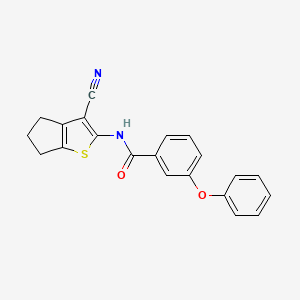 molecular formula C21H16N2O2S B2456388 N-{3-氰基-4H,5H,6H-环戊[b]噻吩-2-基}-3-苯氧基苯甲酰胺 CAS No. 313662-38-3