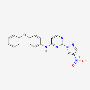 6-methyl-2-(4-nitro-1H-pyrazol-1-yl)-N-(4-phenoxyphenyl)pyrimidin-4-amine