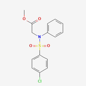 molecular formula C15H14ClNO4S B2456398 methyl N-[(4-chlorophenyl)sulfonyl]-N-phenylglycinate CAS No. 92426-22-7