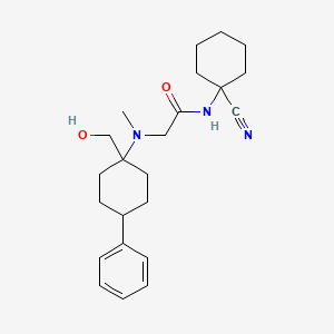 molecular formula C23H33N3O2 B2456405 N-(1-cyanocyclohexyl)-2-{[1-(hydroxymethyl)-4-phenylcyclohexyl](methyl)amino}acetamide CAS No. 1445120-80-8