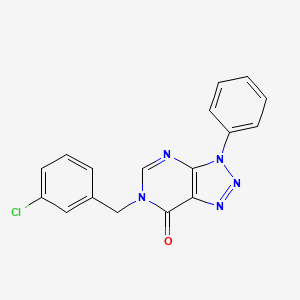 molecular formula C17H12ClN5O B2456407 6-[(3-Chlorophenyl)methyl]-3-phenyltriazolo[4,5-d]pyrimidin-7-one CAS No. 892479-43-5