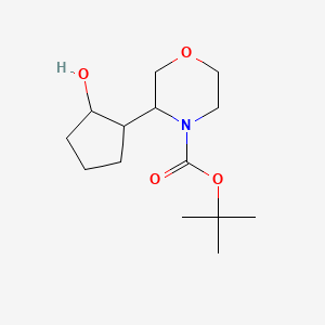molecular formula C14H25NO4 B2456414 tert-Butyl 3-(2-hydroxycyclopentyl)morpholine-4-carboxylate CAS No. 1820717-79-0