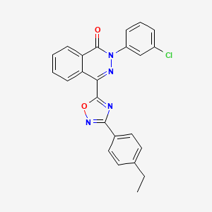 molecular formula C24H17ClN4O2 B2456420 2-(3-chlorophenyl)-4-[3-(4-ethylphenyl)-1,2,4-oxadiazol-5-yl]phthalazin-1(2H)-one CAS No. 1291869-31-2