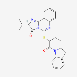 molecular formula C26H28N4O2S B2456424 2-(butan-2-yl)-5-{[1-(2,3-dihydro-1H-indol-1-yl)-1-oxobutan-2-yl]sulfanyl}-2H,3H-imidazo[1,2-c]quinazolin-3-one CAS No. 1217707-72-6