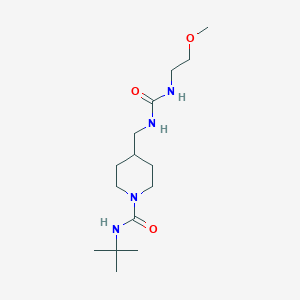 molecular formula C15H30N4O3 B2456427 N-(tert-butyl)-4-((3-(2-methoxyethyl)ureido)methyl)piperidine-1-carboxamide CAS No. 1235334-35-6