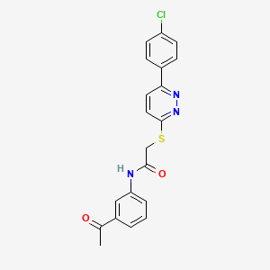 molecular formula C20H16ClN3O2S B2456430 N-(3-acetylphenyl)-2-[6-(4-chlorophenyl)pyridazin-3-yl]sulfanylacetamide CAS No. 872688-72-7