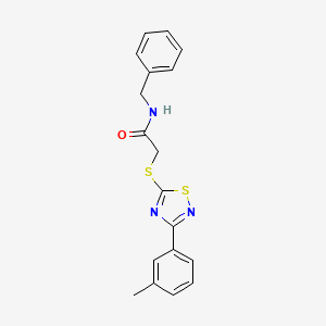 molecular formula C18H17N3OS2 B2456438 N-苄基-2-((3-(间甲苯基)-1,2,4-噻二唑-5-基)硫代)乙酰胺 CAS No. 864918-15-0