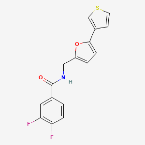 molecular formula C16H11F2NO2S B2456442 3,4-difluoro-N-((5-(thiophen-3-yl)furan-2-yl)methyl)benzamide CAS No. 2034253-73-9