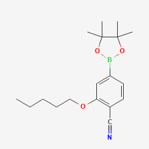 molecular formula C18H26BNO3 B2456445 2-Pentyloxy-4-(4,4,5,5-tetramethyl-1,3,2-dioxaborolan-2-yl)benzonitrile CAS No. 2490666-08-3