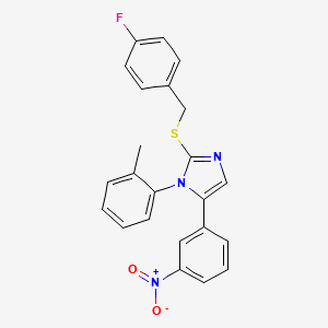 2-((4-fluorobenzyl)thio)-5-(3-nitrophenyl)-1-(o-tolyl)-1H-imidazole