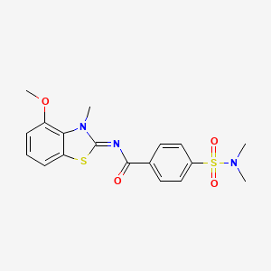 molecular formula C18H19N3O4S2 B2456447 4-(dimethylsulfamoyl)-N-(4-methoxy-3-methyl-1,3-benzothiazol-2-ylidene)benzamide CAS No. 441291-30-1
