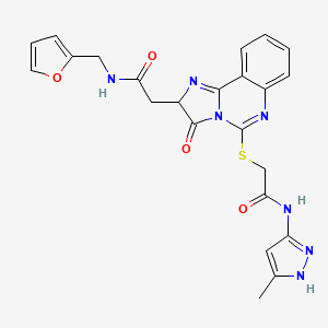 2-{[2-({[(furan-2-yl)methyl]carbamoyl}methyl)-3-oxo-2H,3H-imidazo[1,2-c]quinazolin-5-yl]sulfanyl}-N-(3-methyl-1H-pyrazol-5-yl)acetamide