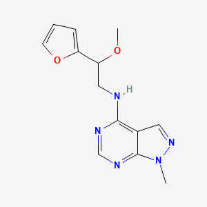 molecular formula C13H15N5O2 B2456449 N-[2-(Furan-2-yl)-2-methoxyethyl]-1-methylpyrazolo[3,4-d]pyrimidin-4-amine CAS No. 2380190-96-3