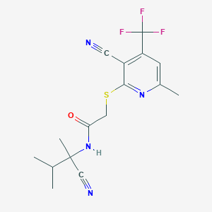 N-(1-cyano-1,2-dimethylpropyl)-2-{[3-cyano-6-methyl-4-(trifluoromethyl)pyridin-2-yl]sulfanyl}acetamide