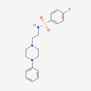 molecular formula C18H22FN3O2S B2456462 4-fluoro-N-(2-(4-phenylpiperazin-1-yl)ethyl)benzenesulfonamide CAS No. 1049440-73-4