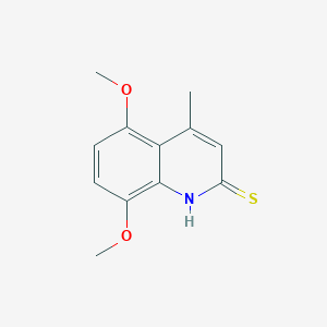 molecular formula C12H13NO2S B2456463 5,8-Dimethoxy-4-methylquinoline-2-thiol CAS No. 199281-87-3